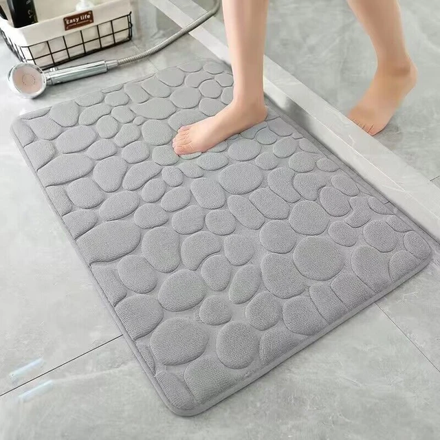 Tappetino Tappeti antiscivolo Ciottoli in rilievo Bagno nel lavabo Vasca da bagno Tappeto da pavimento laterale Doccia Zerbino Memory Foam 5