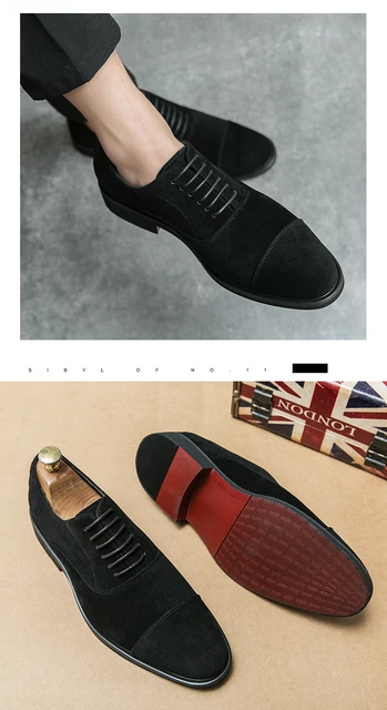 Zapatos de suela roja para hombre, calzado Derby aterciopelado,  transpirable, hecho a mano, Envío Gratis - AliExpress