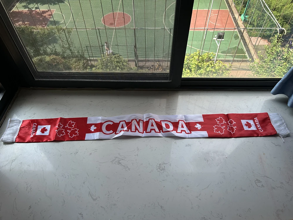 Canada Scarf 14x135cm Double-sided Printed Canada Flag Satin Canadian Scarf Suitable for 2026 world cup Sports Events - Image 6