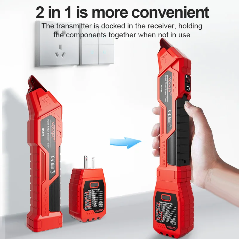 NOYAFA NF-827 Continuity tester socket line sequence detection and Digital Circuit Breaker Finder for home and industrialtesting 4