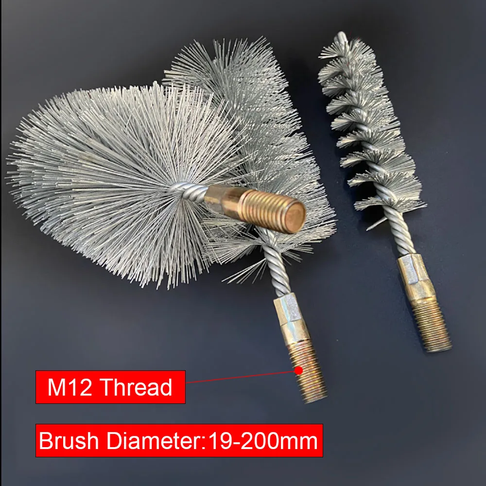 1Pc Thread Wire Brush Metal Handle 19 200mm Pipe Cleaning Brush