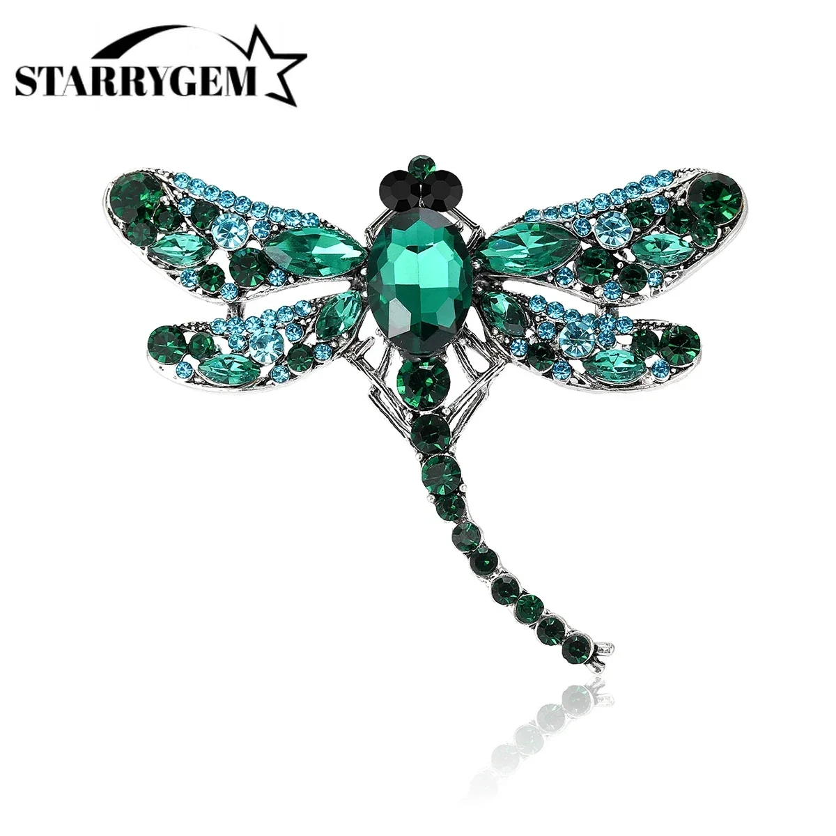 

Classic Rhinestone Dragonfly Brooches for Women Unisex 7-color Insects Pins Office Gifts Party Birthday Wedding Accessories