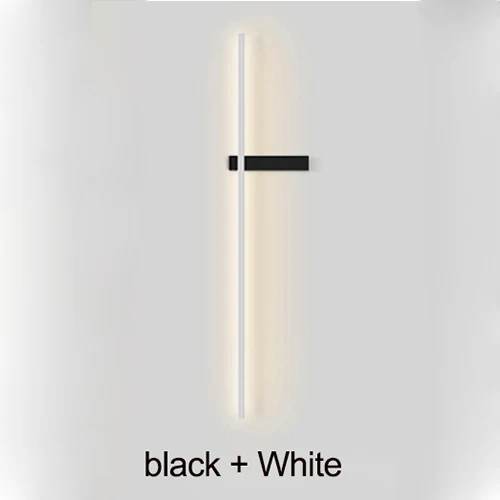 Nordic long stripe wall lamp bedroom bedside lamp modern minimalist wall lamp living room background grille line led wall lamp plug in sconce