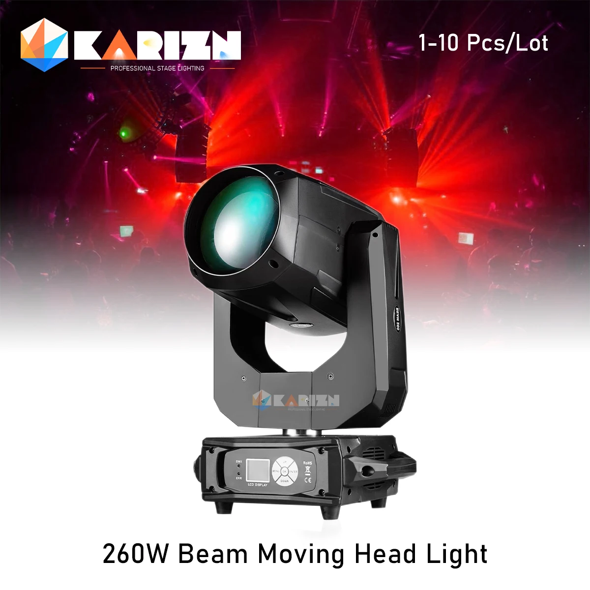 

0 Tax 1-10Pcs 10R Beam 260W Moving Head Light Led Spot Dmx For Club Dj Stage Lighting Party Disco Wedding Event beam show