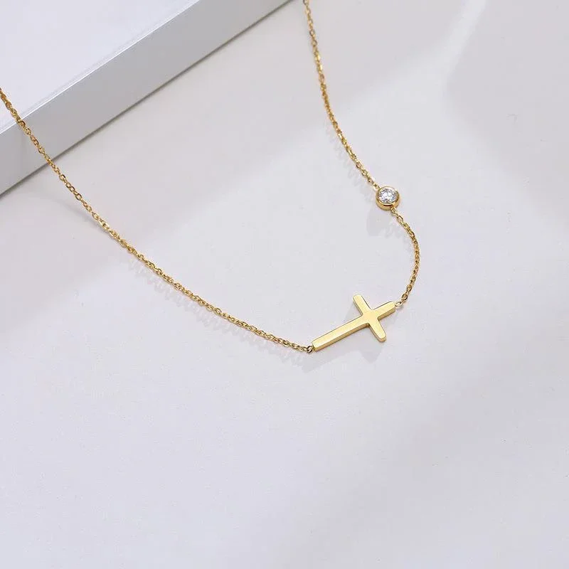 

Женское Ожерелье из нержавеющей стали с фианитами