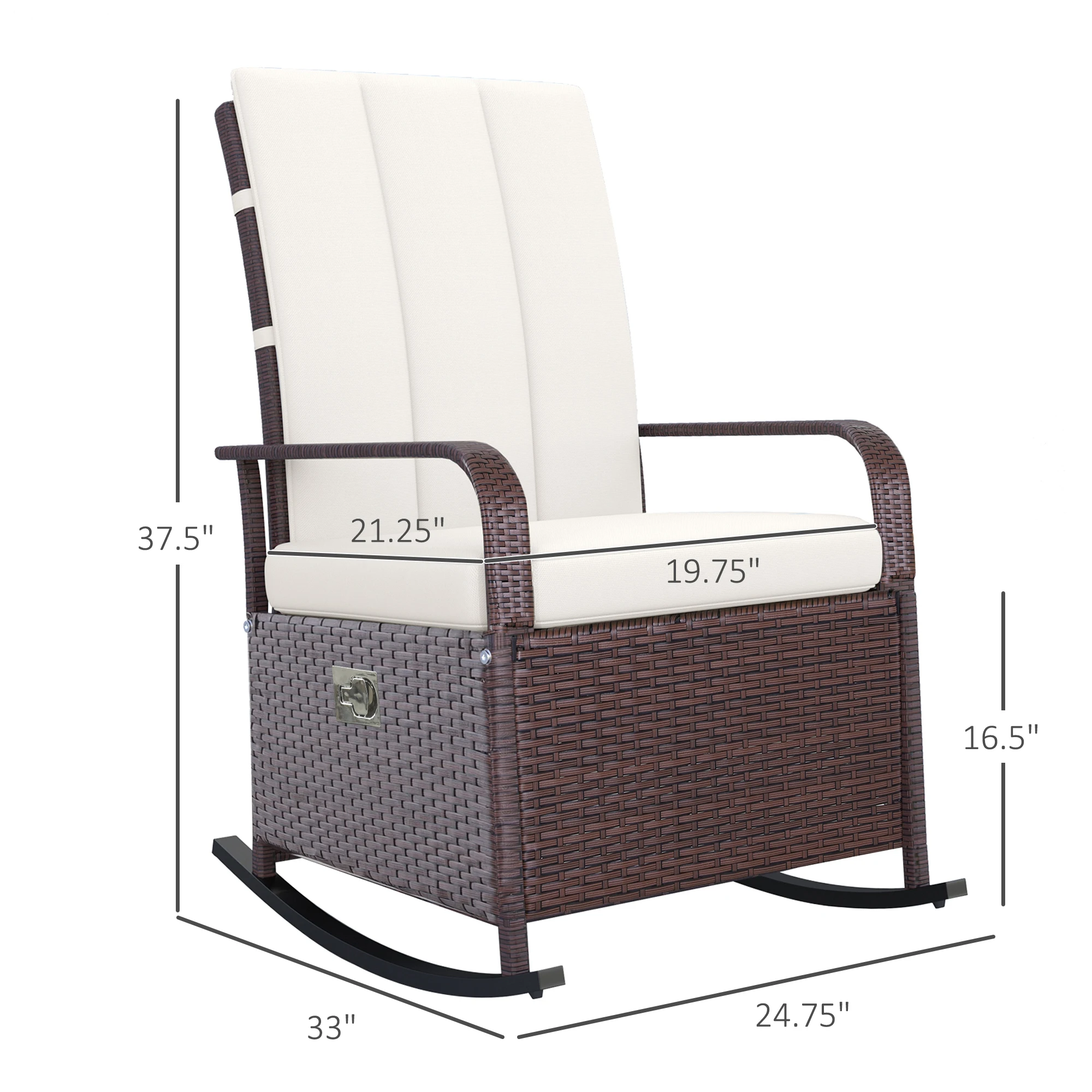 Outdoor Adjustable Wicker Recliner Lounge Chair 3