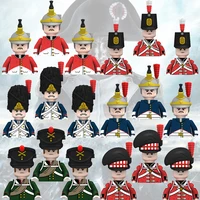 10pcs Napoleonic Wars Military Soldiers Building Blocks WW2 Mini Figures French British Fusilier Rifles Weapons Toys For Kids 1