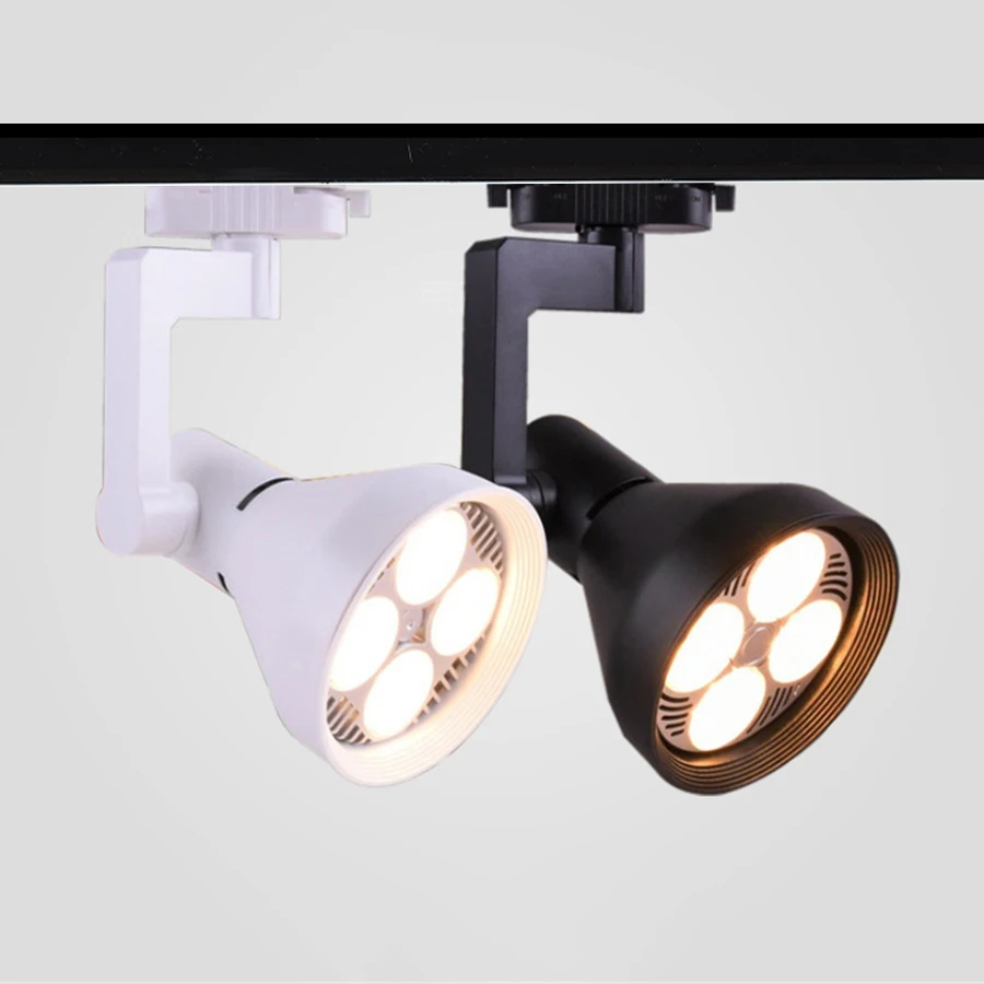 

E27 Base PAR30 LED Track Light High Bright COB Track Spotlight Ceiling Rail lamp For Reaturant Clothing Store Exhibition Decor