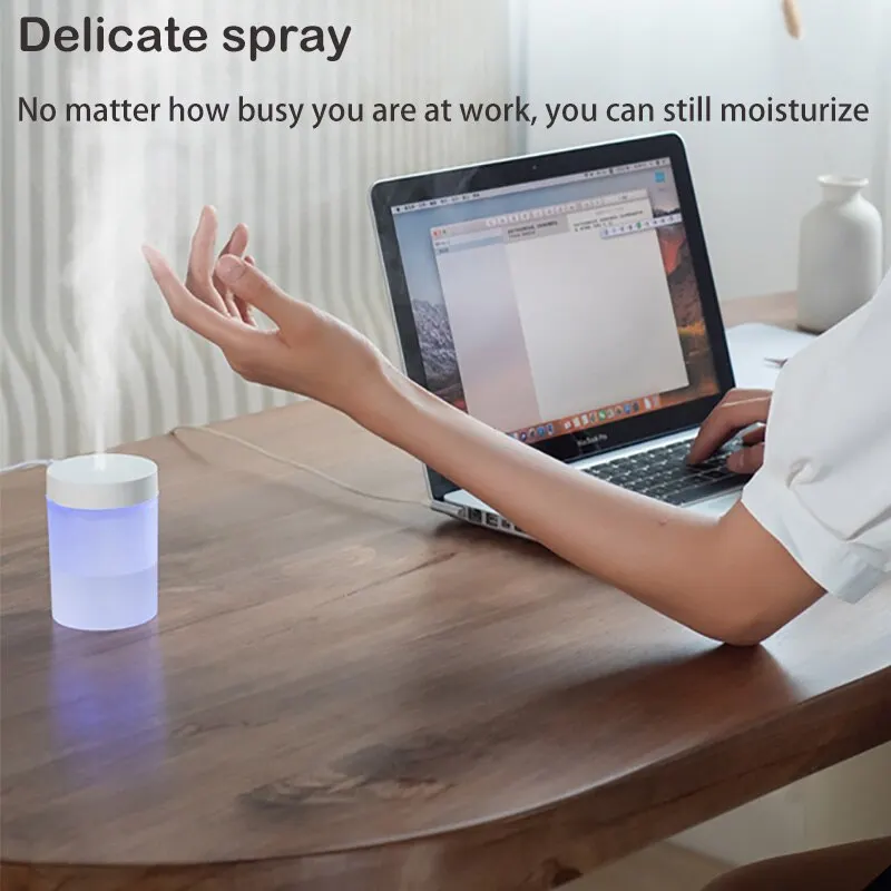 Air Humidifier Mini Car Mounted Household Bedroom Office Desk Multi-purpose Atomizer Seven Color Ambient Light