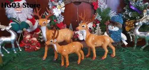 1pcs Christmas Xmas Elk Doll Plush Simulation Deer For Home Christmas New Year Kids Gift Photo Props