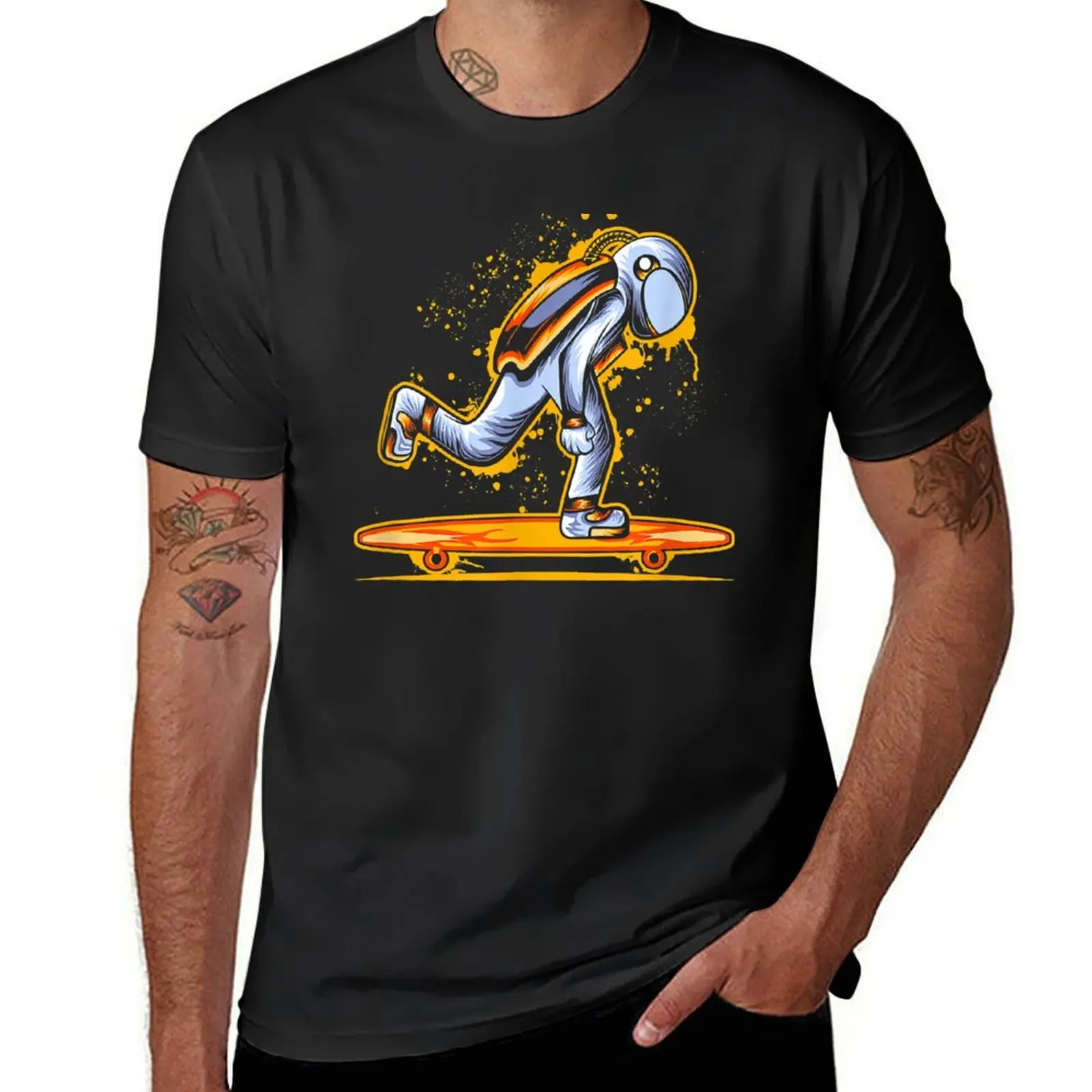 Astronaut Skateboard Skate Sport Vintage Artistic Genuine T-Shirt summer clothes tees plain oversized t shirts for men