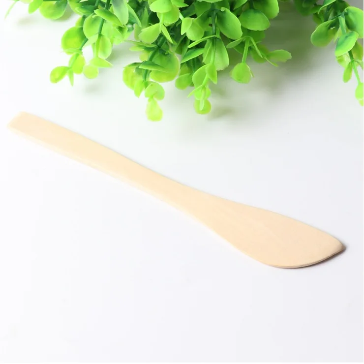 1000pcs Eco-friendly solid wood tableware wooden mask knife guacamole cheese butter cream dumpling knife
