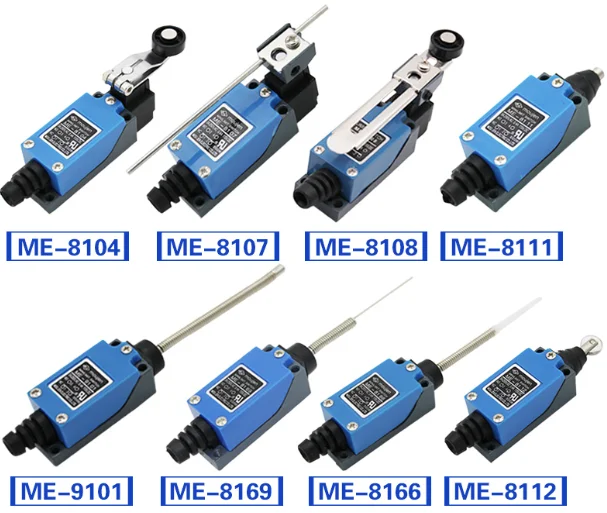 

Концевой переключатель ME-8104 ME-8107 ME-8108 ME-8111 ME-8112 ME-8166 -8169, поворотный Регулируемый роликовый рычаг, Переключатель хода, В переменного тока, без NC