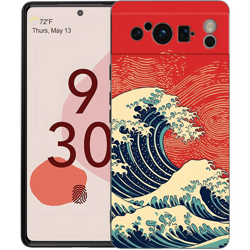 KANSi Cover per Google Pixel 7, Vetro Temperato [2 Pack] Custodie Silicone TPU 360° Rotante Anello Magnetica Anello Ring Supporto Bumper - Rosso