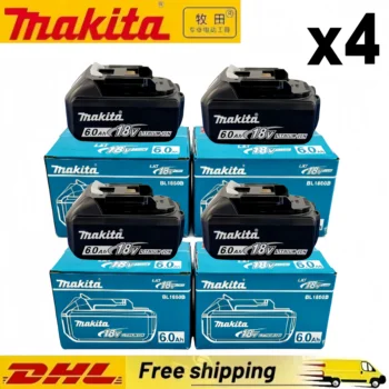 100% Original Makita 18V 6.0Ah battery, for Makita BL1830， BL1830B， BL1840 ，BL1840B ，BL1850 BL1860B power tools battery 1