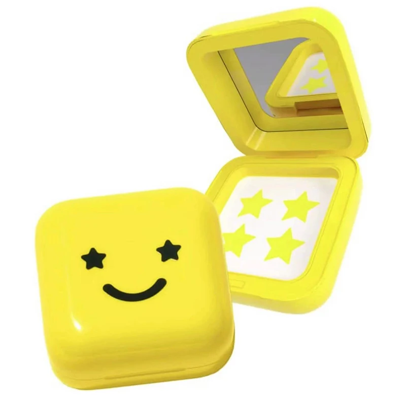 1Box Yellow Acne Patch Fade Repair Invisible Acne Removal Stickers Cute Concealer Makeup Tool Star Style With Mirror Storage Box