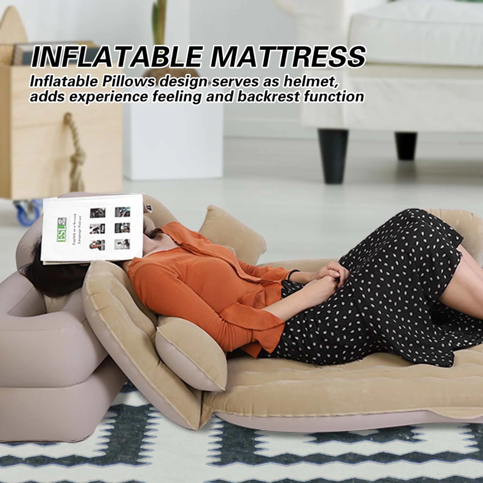 Car Inflatable Mattress Inflatable Mattress Bed Indoor Outdoor Camping Travel Car Back Seat Air Beds Cushion