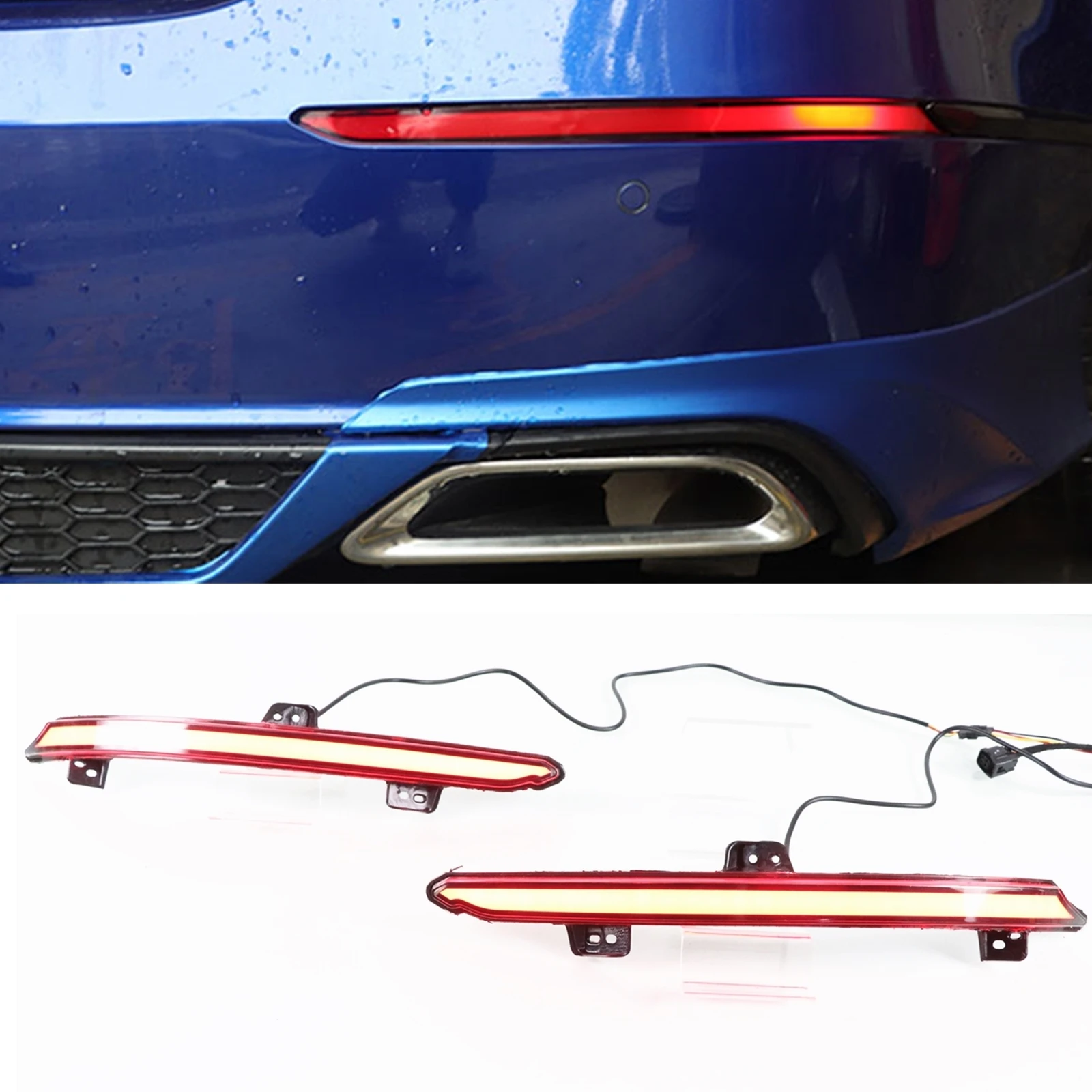 

Rear Bumper LED Lamp Reflector Brake Light Diffuser Reflective Tail Turn Signal Indicator Bulb For Honda Accord 10th 2018-2020