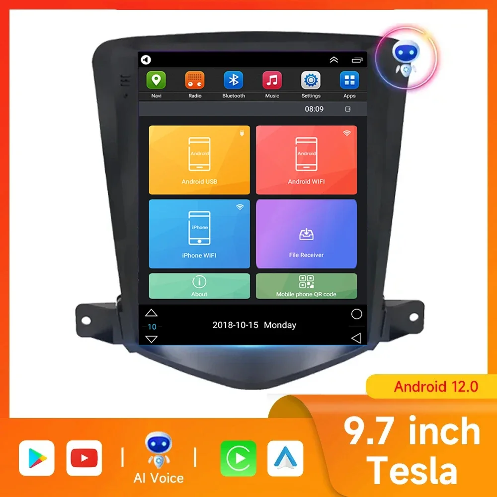 

2Din 9.7 inch Android Car Radio Tesla for Chevrolet Cruze 2008-2012 Multimedia Video Player GPS Stereo Carplay IPS Auto DSP