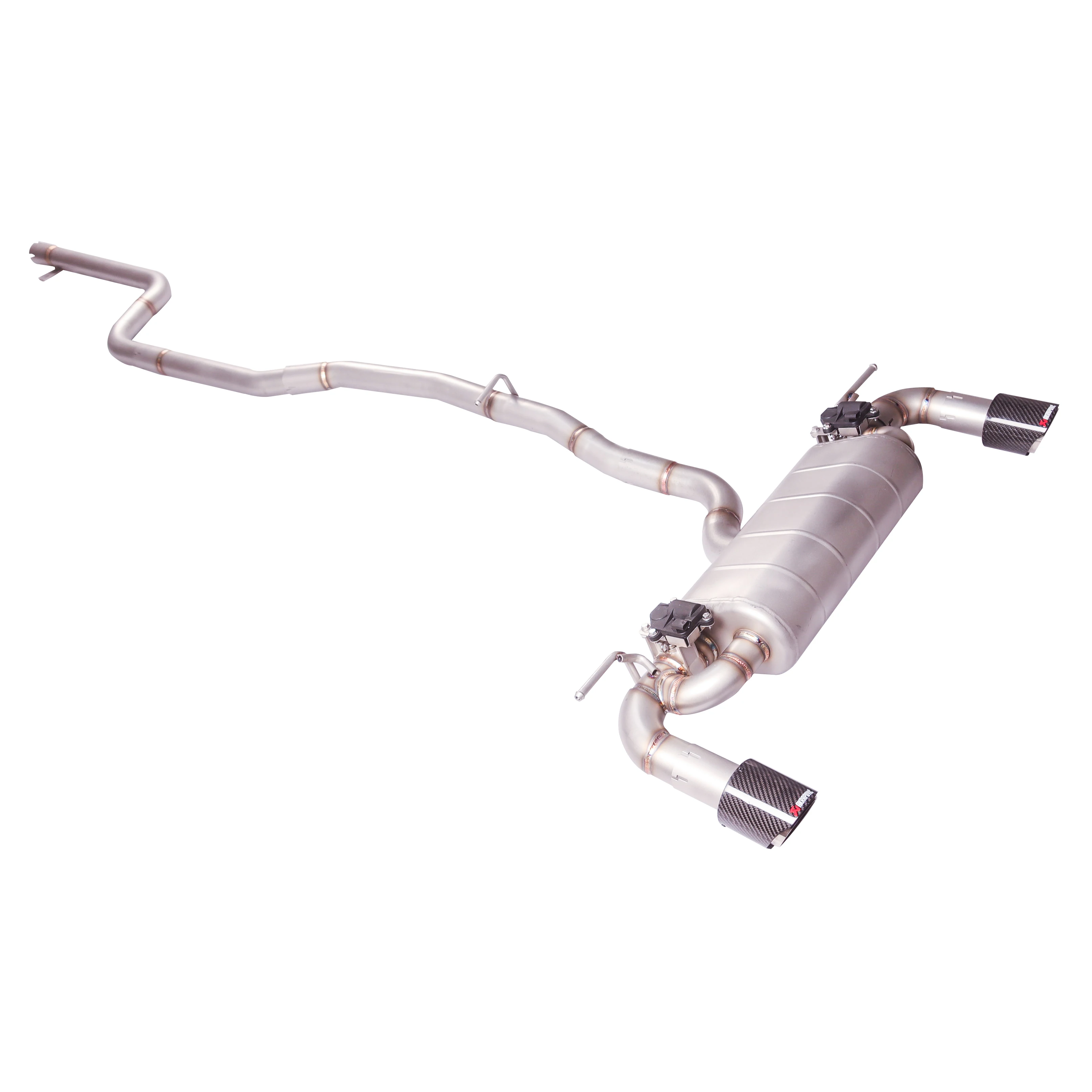 For 10-13 BMW 1-Series 116i 118 1.6T 2.0T F20 2-Class Mid-Tail Valve Muffler Exhaust System Dual Outlet