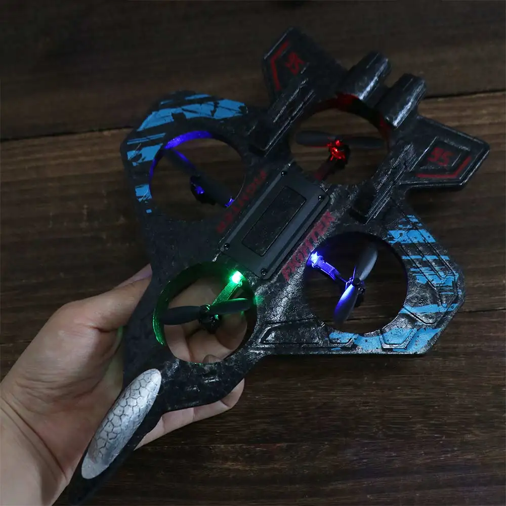 EPP Foam Remote Control Foam Fighter Rechargeable Gravity Sensing Glider Flying Helicopter 2.4G Stunt with Light