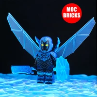 MOC Bricks Movie Super Blue Beetle Building Blocks Comic DC Anime Heroes Assembly Action Figures Toys for Kids Christmas Gifts 1