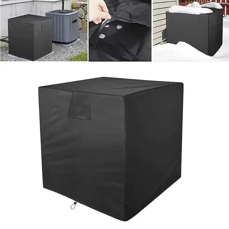 Central Air Conditioner Cover External Air Conditioner Cover Black Dustproof And Waterproof Ac Cover Outdoor Ac Protective Cover