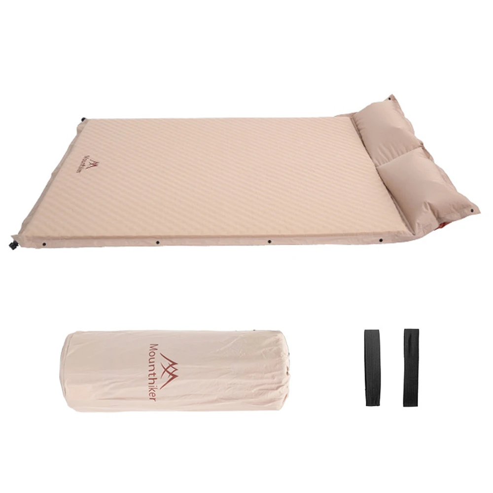 

Double Inflatable Mattress with Built-in Pillow Pump Outdoor Sleeping Pad Camping Air Mat for Travel Backpacking Hiking