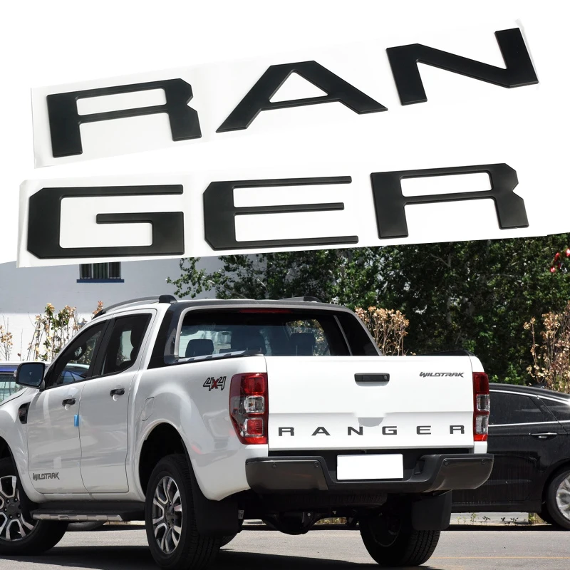 

Car 3D ABS Rear Trunk Tailgate Letters Logo Badge Emblem Decals Styling Sticker For Ford RANGER Wildtrack Pickup Accessories