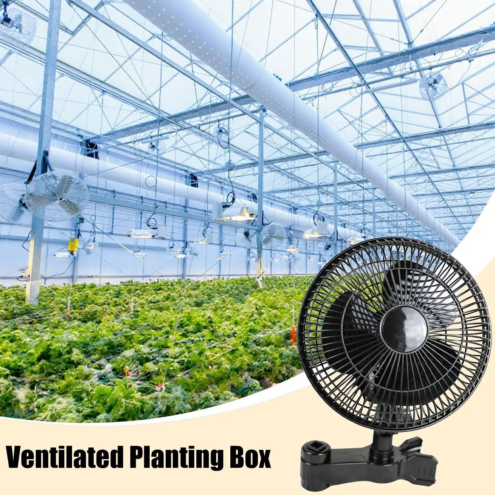 Swivelling Grow Tent Clip Fan Quiet Oscillating Ventilation for Hydroponics Circulation Cooling Greenhouses