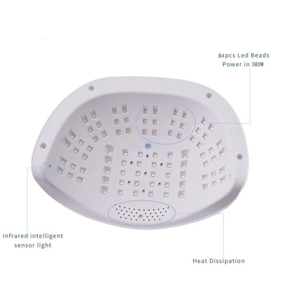 강력한 380W 84LEDS LED 네일 램프 자동 센서 매니큐어 장비 네일 건조기 4단계 타이머 UV 네일 램프