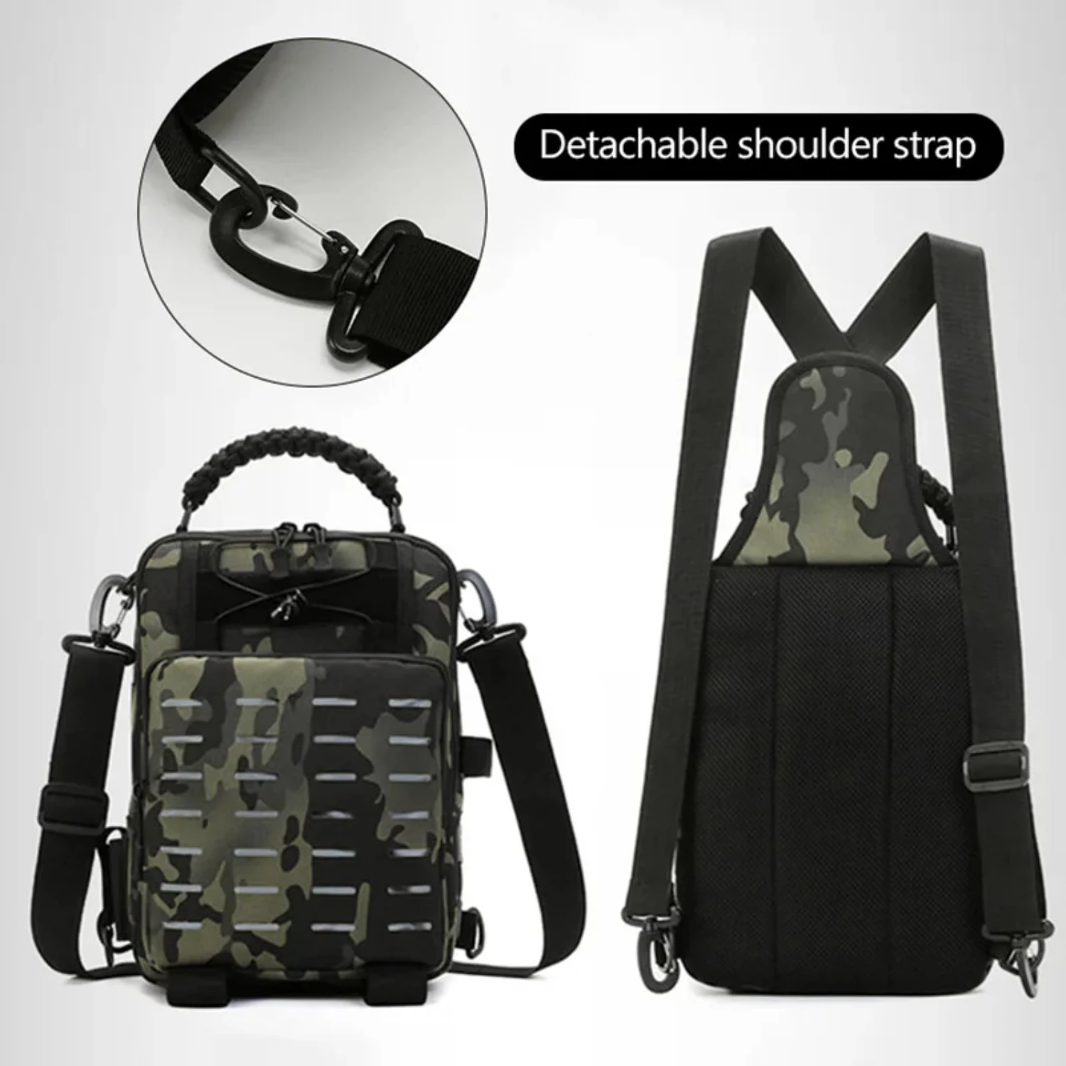 Fishing Rod Fishing Lure Box Lure Backpack Military Tactical Laser Molle Outdoor Fish Camping Hiking Hunting Bags Men X1G