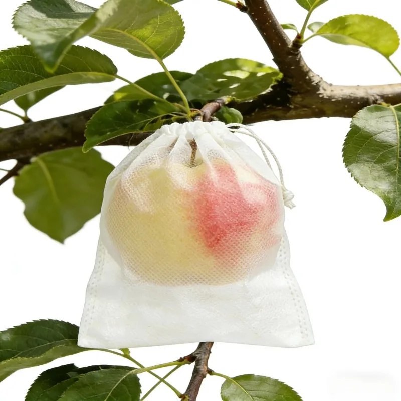 100Pcs 과일 보호 가방 나일론 메쉬 통기성 드로스트링 커버 포도 사과용 새 방지 곤충 그물 가방