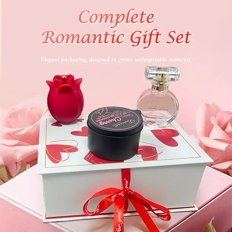 AIERSHA Valentine's Day Adults Gift Set Sex Perfume Massage Candle Full Body SPA for Couples Rose Vibrator Sex Toys for Women