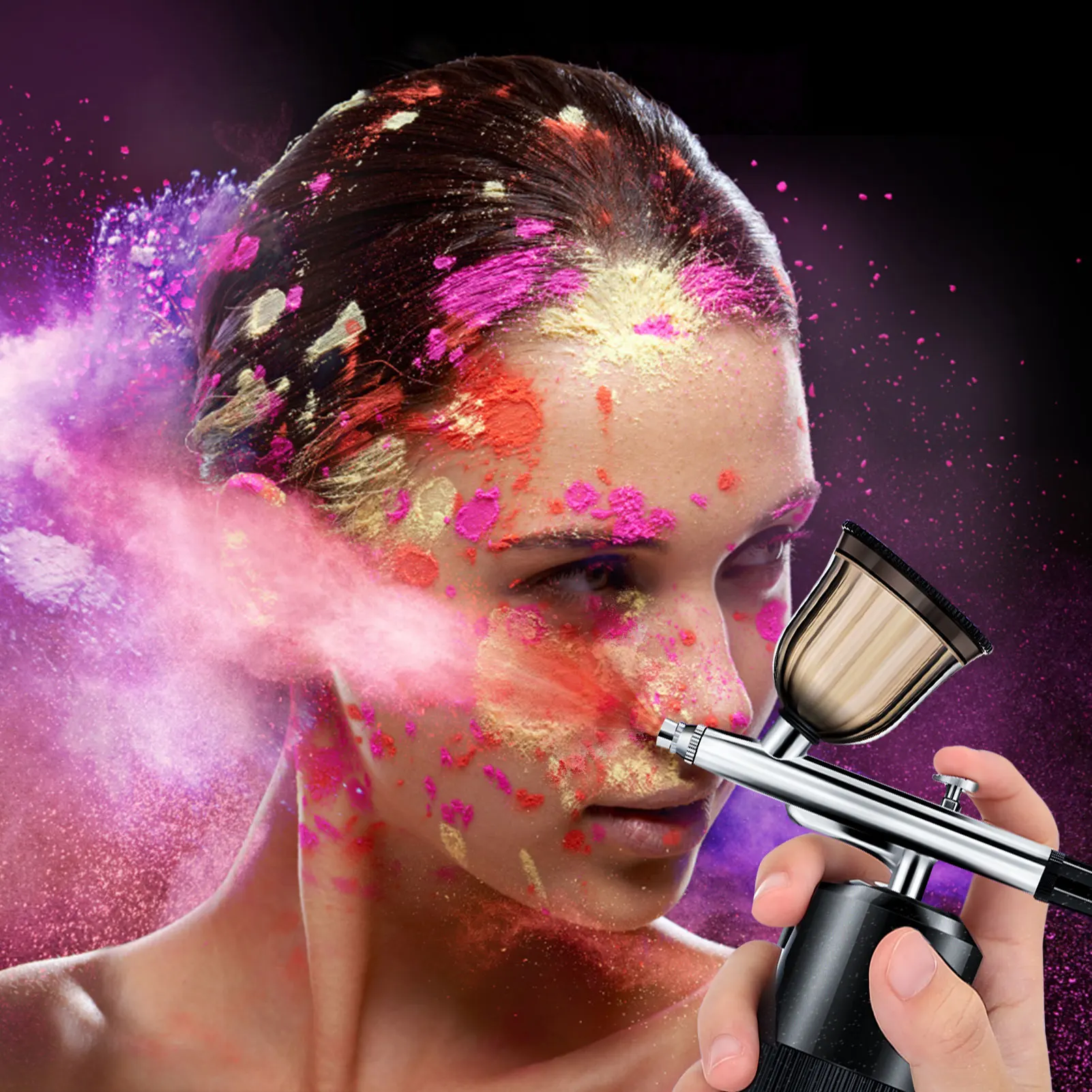 Mini Air Compressor Nano Spray Oxygen Injector Portable Air Brush Nail Paint Compressor Airbrush Kit For Nails Art Cake Painting