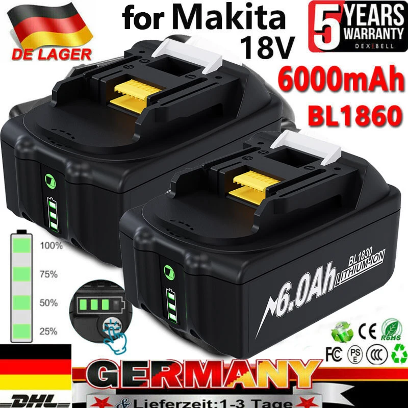 

The Upgraded Version Of 18V 6Ah Is Suitable For Makita Battery BL1830b BL1850 BL1840 BL1860 BL1815 Lithium Battery.