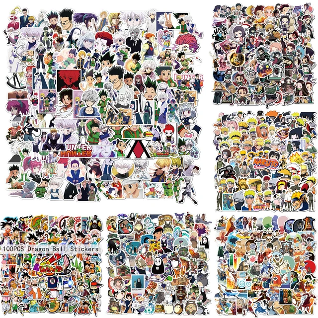 stickers autocollant MANGA one piece,naruto,demon slayer,HxH X 25 , 50  ,100.. 