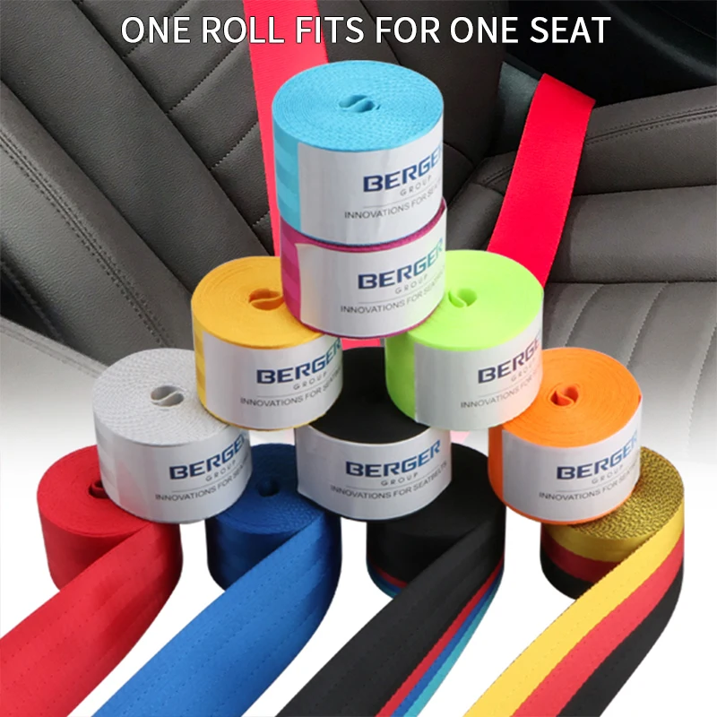 Seat Belt Webbing Seat Belts Auto 3.6 Meters Universal Strengthen Seat Belt Webbing Fabric Racing Car Modified Seat Safety Belts Harness Straps