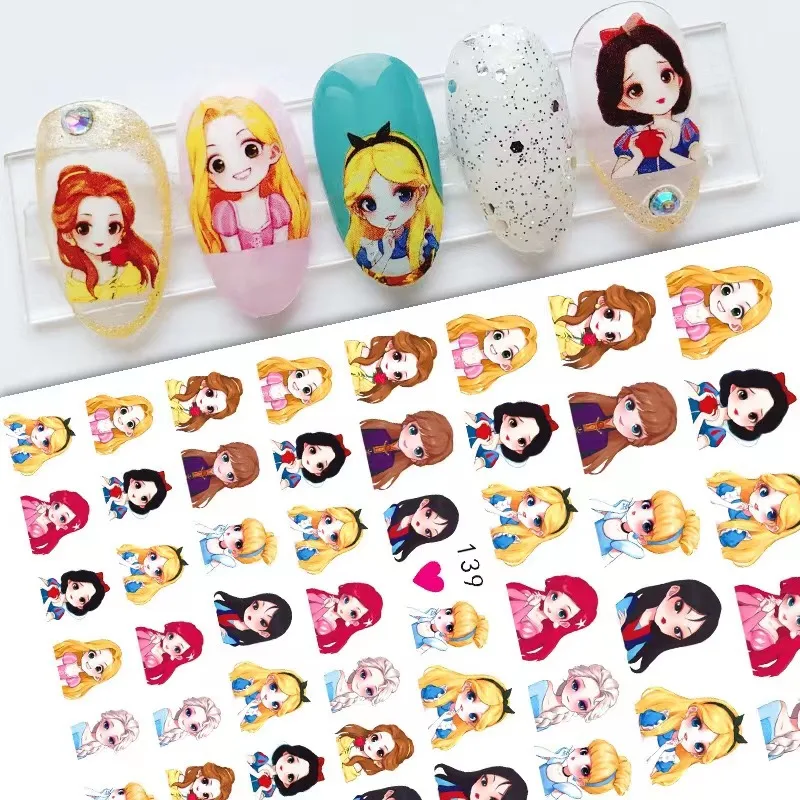Nail Stickers 3D Cartoon Nail Art Decoration Disney Mickey Stitch Stickers Art Decals DIY Anime Supplies