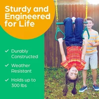 Swing Sets For Backyard-Set Includes 18Inch Trapeze Swing Bar & 48Inch Heavy Duty Chain With Locking Carabiners (Green) 2