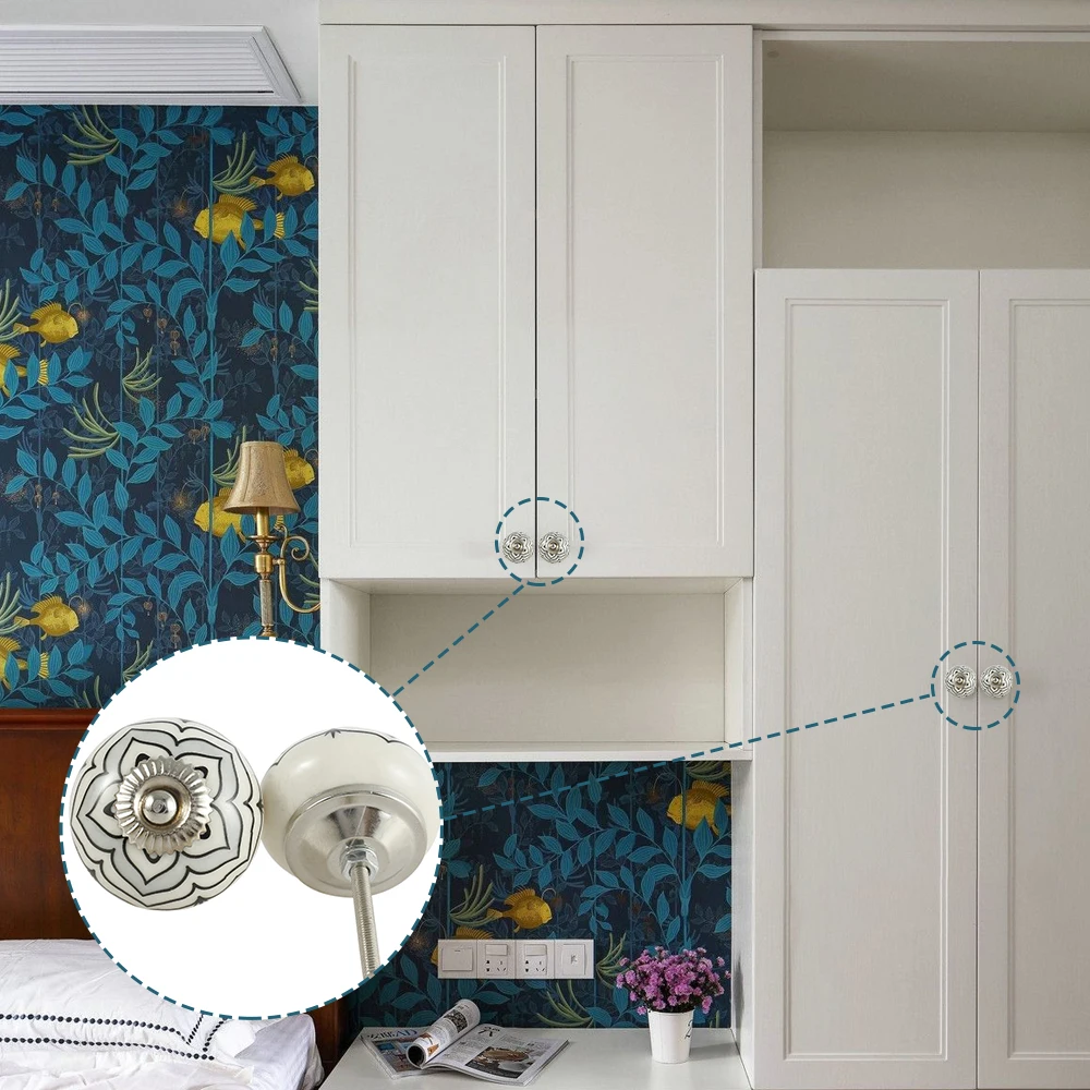 Shabby chic vintage ceramic drawer knobs drawer pull cupboard door porcelain handles set