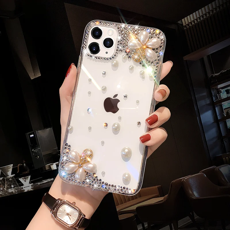 3D Glitter Jewelled Diamond Case For iPhone 13 12 11 Pro Max X XS XR 7 8 SE Samsung S22 S21 S20