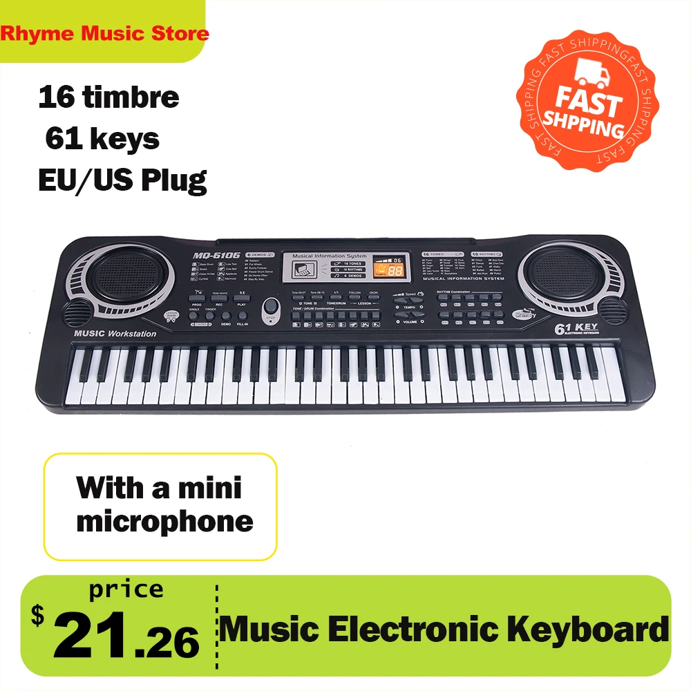 

61 Keys Digital Music Electronic Keyboard Board Toy Gift Electric Piano Organ For Kids Multifunction And Delicate