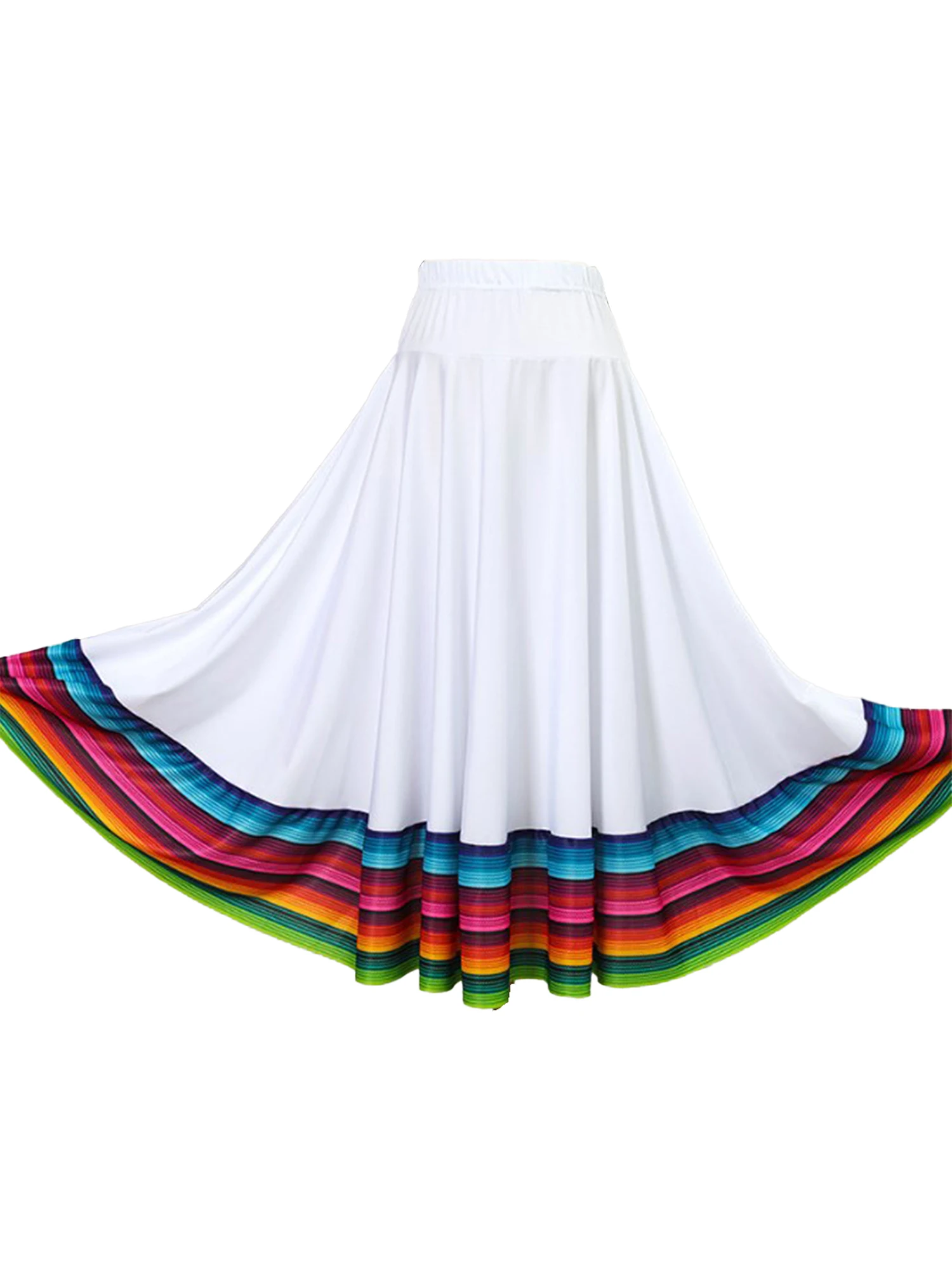 thumbnail image 1 of Faldas de baile estándar nacional de Flamenco mexicano para mujer, traje de baile de salón, baile de Tango, falda larga con volantes de baile folclórico, 1 of 5