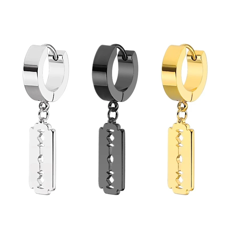 ⭐️1点限り⭐️ガラスアタッチメントアクセサリー 1Pair Punk Gothic Stainless Steel Stud Earring Creative