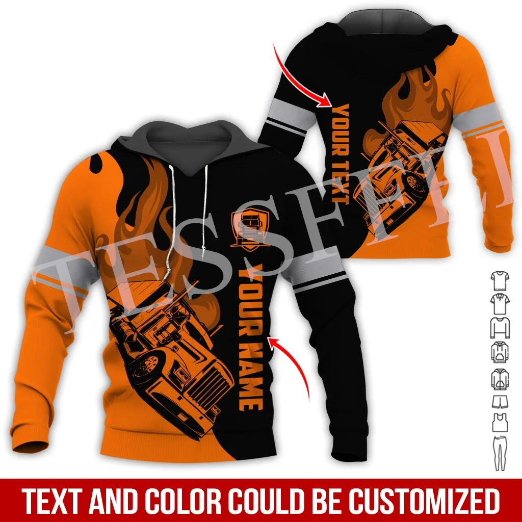 Nome Personalizzato Cosplay Tow Truck Driver Trucker Worker Retro Tuta 3Dprint Harajuku Casual Pullover Jacket Felpe Vintage X10