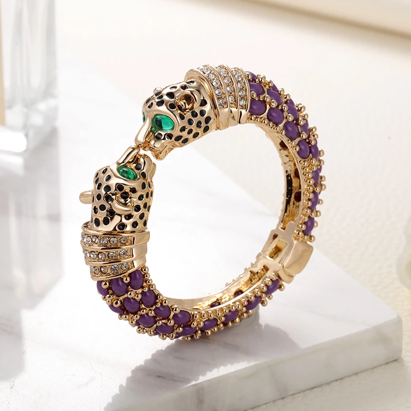 GrayBirds Luxury Fashion Animal Leopard Panther Cuff Bangle Bracelet For Women Party Anniversary Mother's Day Graduation Gift 6