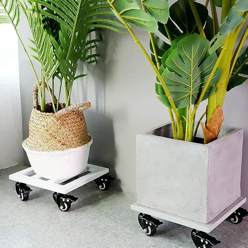 1pcs With Wheels Square Rolling Plant Stand 12/9 Inch Plant Dolly 23*23*8cm 30*30*8cm Outdoor Garden Tool Parts