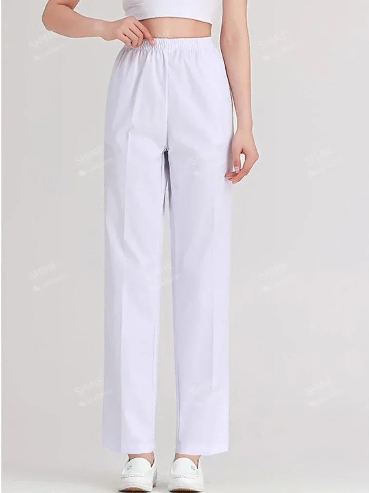 white Medical Uniforms Women Nursing Clothes Beauty Costume Nurse Scrubs Sets Doctor Dentist Workwear Clinical salon Tops Pants