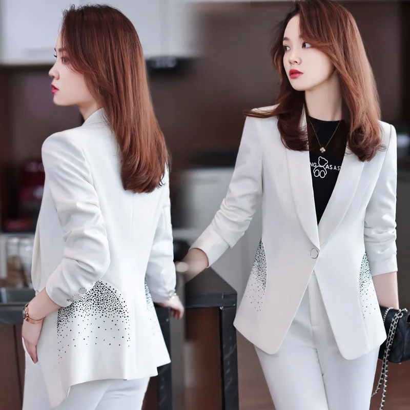 

White Suit Set Women's 2023 New High-Grade Fried Street Suit Fashionable Stylish Business Wear Temperament Goddess Style